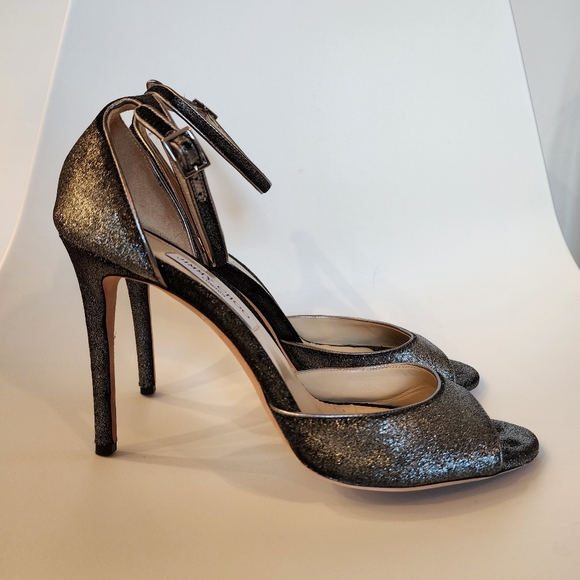 Jimmy Choo Annie Metallic Fabric Heels - Picture 2 of 10